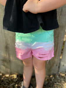 Split Tie Dyed denim Shorts