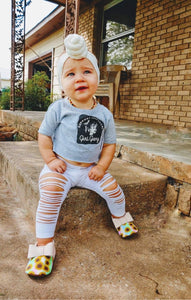 White distressed leggings