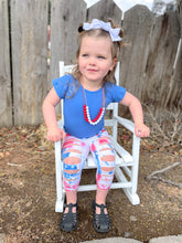 Load image into Gallery viewer, Red White Blue tie dye capris
