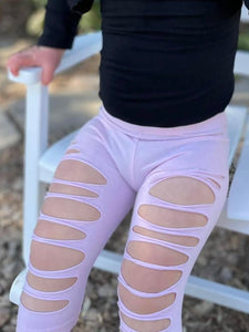 Shell Pink Distessed Leggings