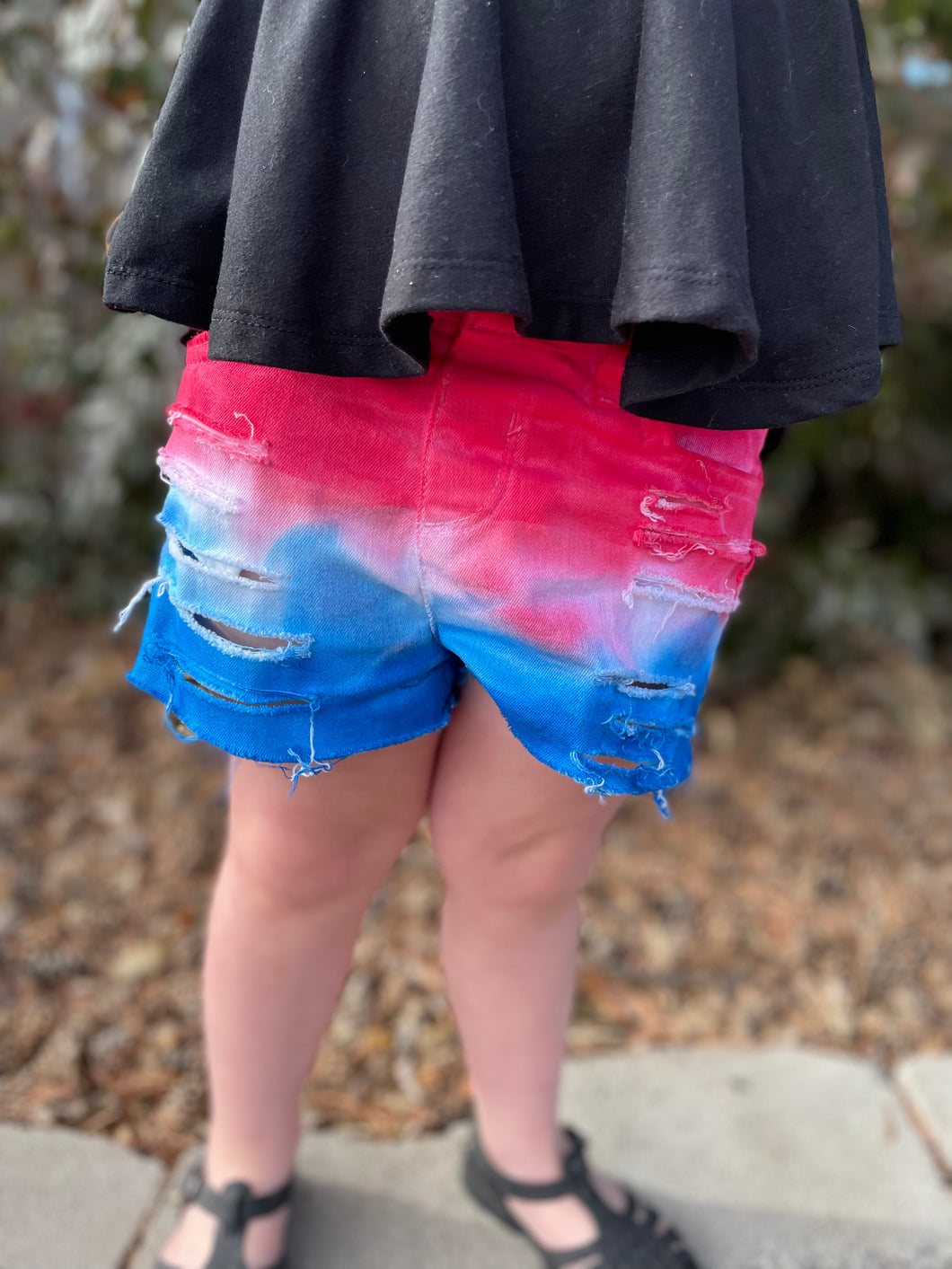 Bomb Pop Tie Dyed denim Shorts
