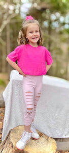 Shell Pink Distessed Leggings